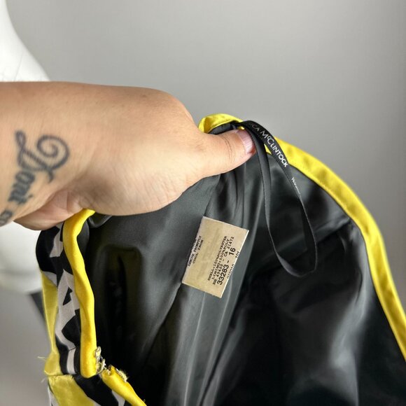 Vtg y2k Gunne Sax Black Yellow Strapless Mini Bubble Dress Juniors Size 3 Glam - Picture 5 of 6